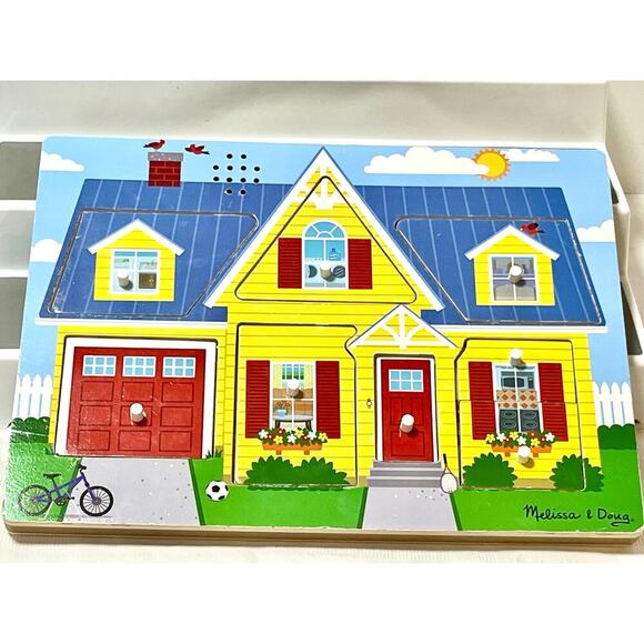 Melissa & Doug 8-Piece Sound Puzzle, Around the House, Multicolor tested works - Picture 1 of 3
